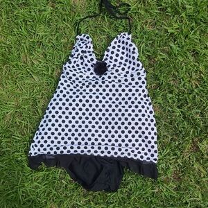 Kenneth Cole Black and White One Piece Swimsuit